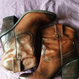 LuckyBrand Brown Leather Boots NEW 9 Cowboy Festiv
